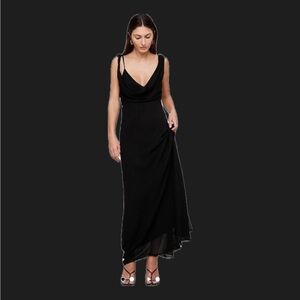 Banana Republic Black Twisted Shoulder Maxi Dress